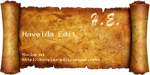 Havelda Edit névjegykártya